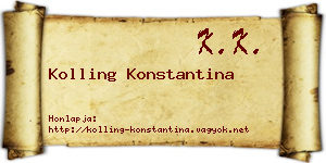 Kolling Konstantina névjegykártya